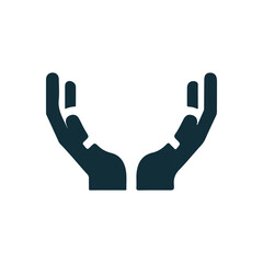 Obraz premium Two open hands positioned to hold or support an object, symbolizing care and protection