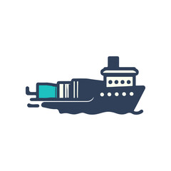 Obraz premium A cargo ship navigating through calm waters, transporting goods with containers onboard