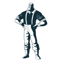 Obraz premium Standing lumberjack character blue