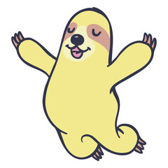 Obraz premium Sloth free falling cartoon