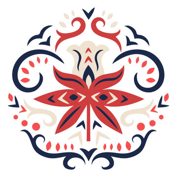 Floral folk pattern ornament