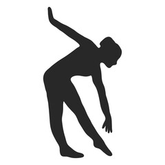 Fototapeta premium Sports gymnastic poses triangle forward silhouette