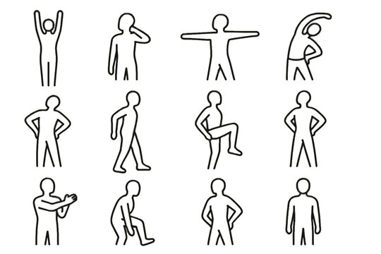 Oblique icons spine morning stance release forward mobility icon arm stretch press