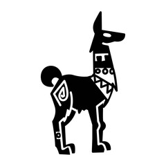 Obraz premium Llama standing stylish black