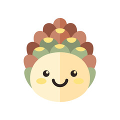 Obraz premium Cute cartoon hedgehog with colorful spines smiling against a simple white background