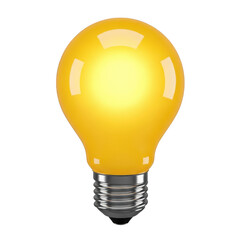 Illuminated light bulb isolated on transparent background