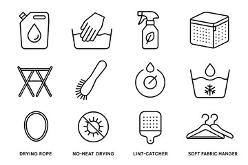 Drying dial eco vector laundry remover icon soft refill catcher stand icons