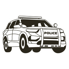 Obraz premium Police car truck right stroke