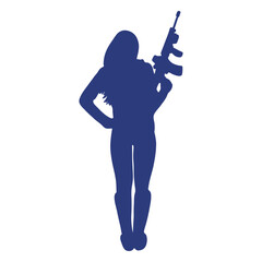 Girl rifle front ease silhouette