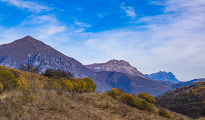 mountain landscape with blue sky