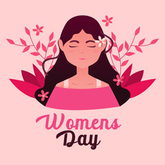 International Women's Day illustration with a confident woman pose. for social media post