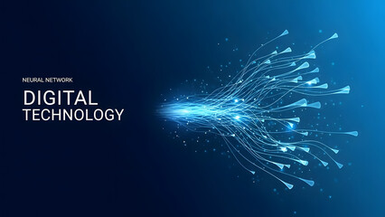 Digital technology and neural network concept
