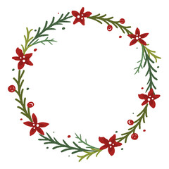 Fototapeta premium Flowery christmas wreath