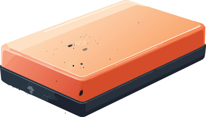 Magnetic Whiteboard Eraser with Dust Marks Highlighting Used Surface and Office Supply Detail