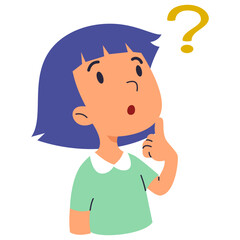 little girl thinking