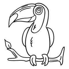 Fototapeta premium Toco toucan perch branch stroke