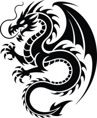 Naklejka premium Dynamic dragon silhouette
