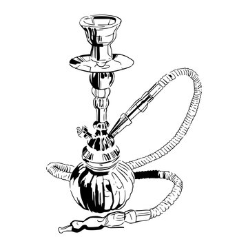 Hookah tobacco hand drawn hookah
