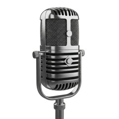 Vintage microphone isolated on transparent background