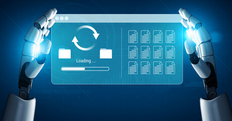 AI automating data synchronization and file management processes, optimizing transfer speed and ensuring seamless backup operations across systems Parse