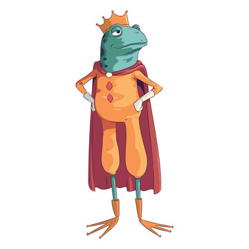 Proud king frog character