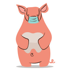 Fototapeta premium Dentist pig tooth character