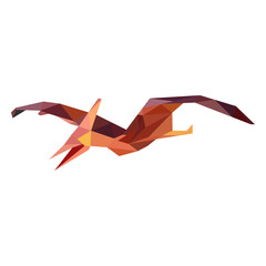 Polygonal flying dinosaur colored © Vexels