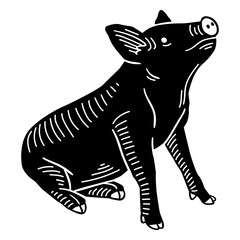 Fototapeta premium Pig farm animal cut-out