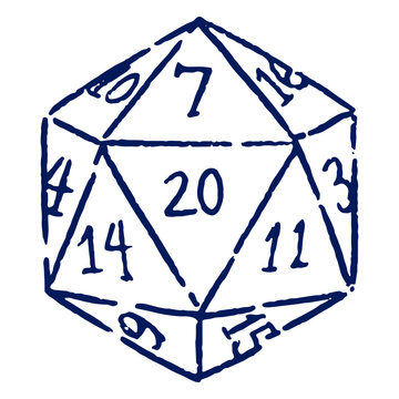 D20 RPG dice stroke