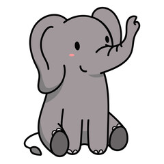 Obraz premium Cute elephant sitting illustration