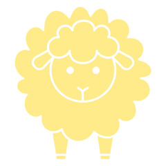 Fototapeta premium Cute yellow sheep cut out