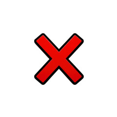 Red cross symbol isolated on transparent background
