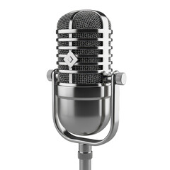 Vintage microphone icon isolated on transparent background