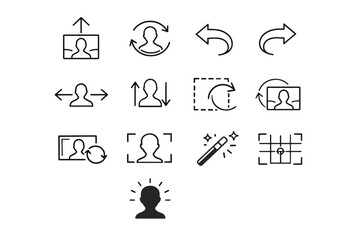 Photo brackets rotate generation icon assist image crop right wand flip simple