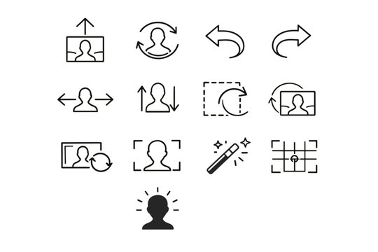 Photo brackets rotate generation icon assist image crop right wand flip simple
