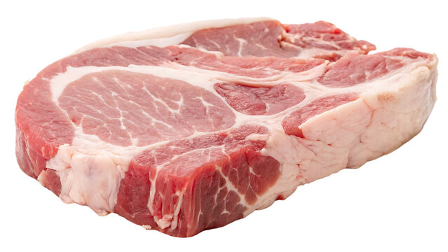 Close-up of raw meat texture cut out on PNG isolated background. AI generated.
