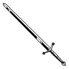 Naklejka premium Thin sword filled stroke