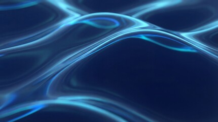 A mesmerizing abstract image of glowing blue waves on a dark background
