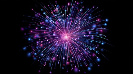Colorful fireworks display against a dark night sky abstract background