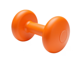 Orange dumbbell for fitness and strength training