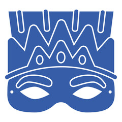 Blue flat mardi gras mask © Vexels