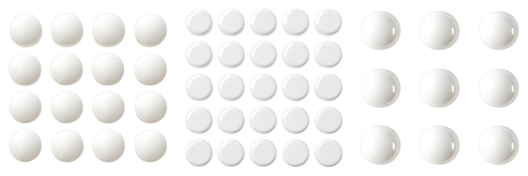 A minimalist and clean view of multiple pills. The arrangement of tablets emphasizes the concept of health and wellness, showcasing the potential of medicine.  - Powered by Adobe