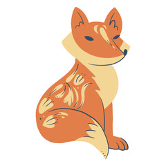 Obraz premium Cute fox organic abstract