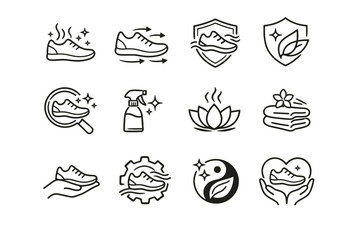 Protection shield hygiene prevention focus freshness image odor icon simple generation logic