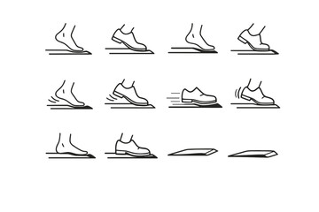 Vector image entry calm simple icon shoe focus ergonomics onto generation logic
