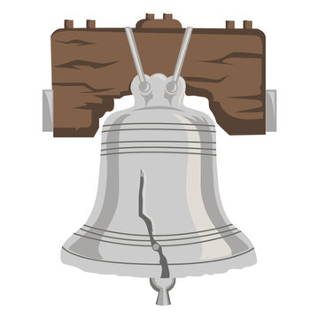 Liberty bell american symbol semi flat