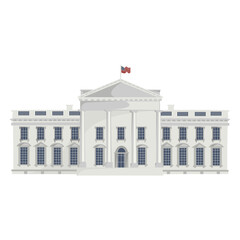 Obraz premium White house american landmark semi flat