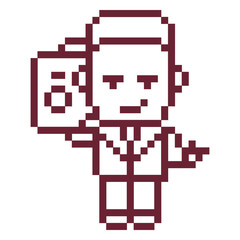 Obraz premium Boombox boy pixel art