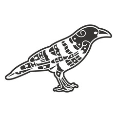 Obraz premium Raven bird side mandala cut out