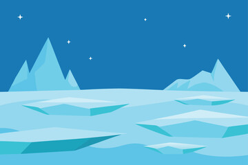 Frozen Arctic Plain With Shimmering Ice